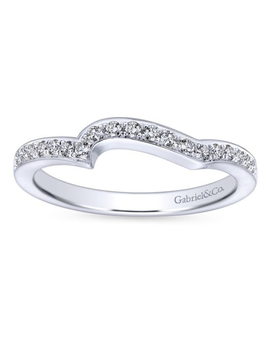Gabriel & Co. Pave Diamond and Gold Anniversary Band